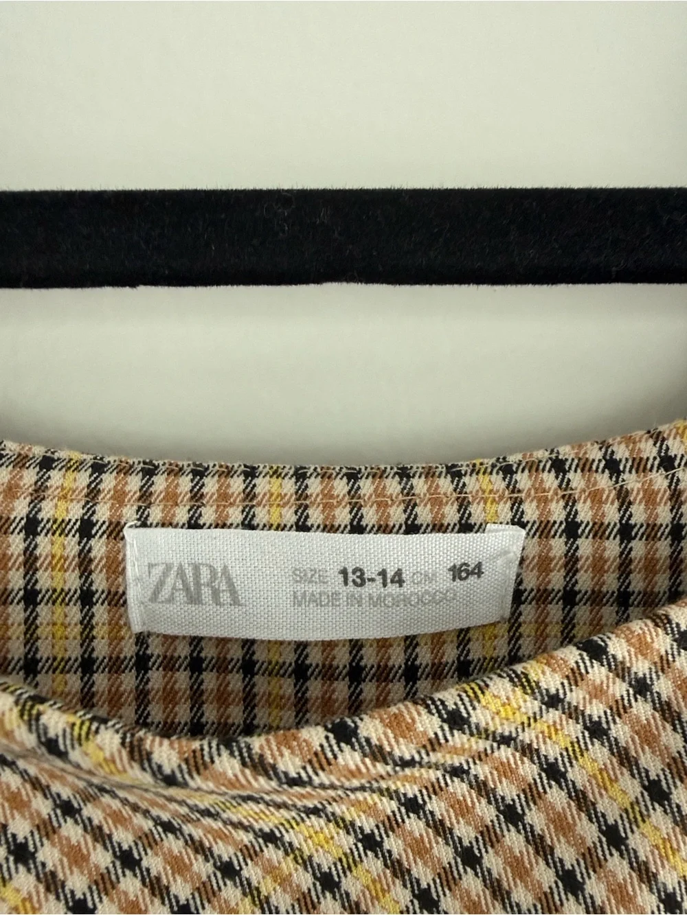 Zara Plaid Sleeveless Dress with Black Trim Pocket